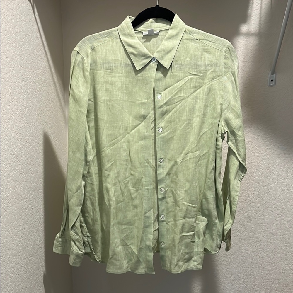 J. Jill Light Green Button Down Shirt
